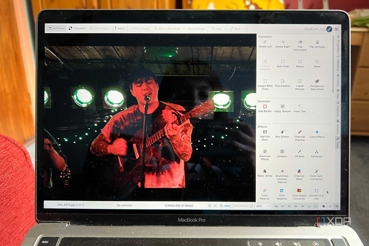 Digikam photo editing on Macbook