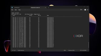 The exported report about the SSD temperature readings from DiskCheckup