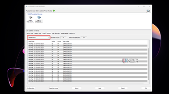 Displaying the SSD temperature in DiskCheckup's SMART history