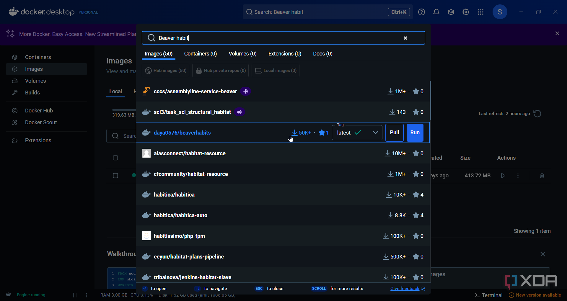 Docker Desktop Beaver Habit Tracker