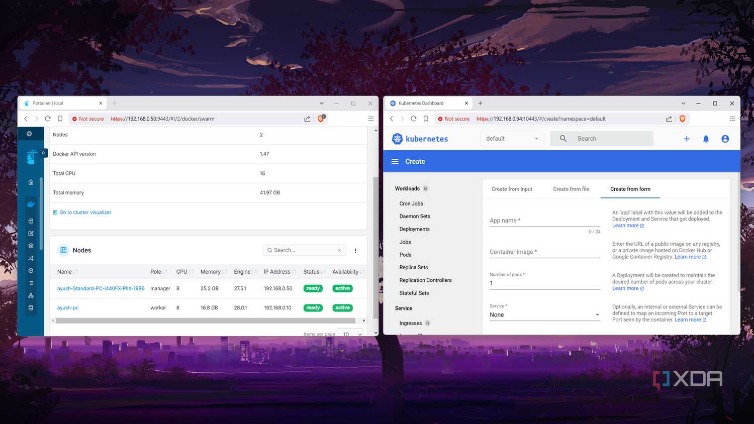 Docker Swarm and Kubernetes UIs