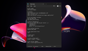 Screenshot with a Dockerfile basic structure