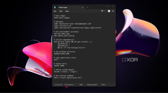 Screenshot with a Dockerfile basic structure