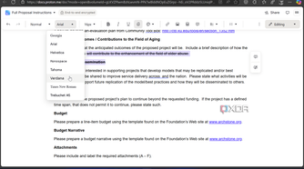 Showing documents fonts in Proton docs