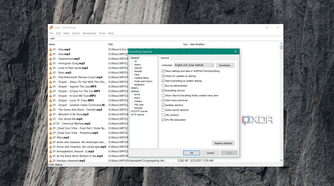 Shows options for Everything on Windows