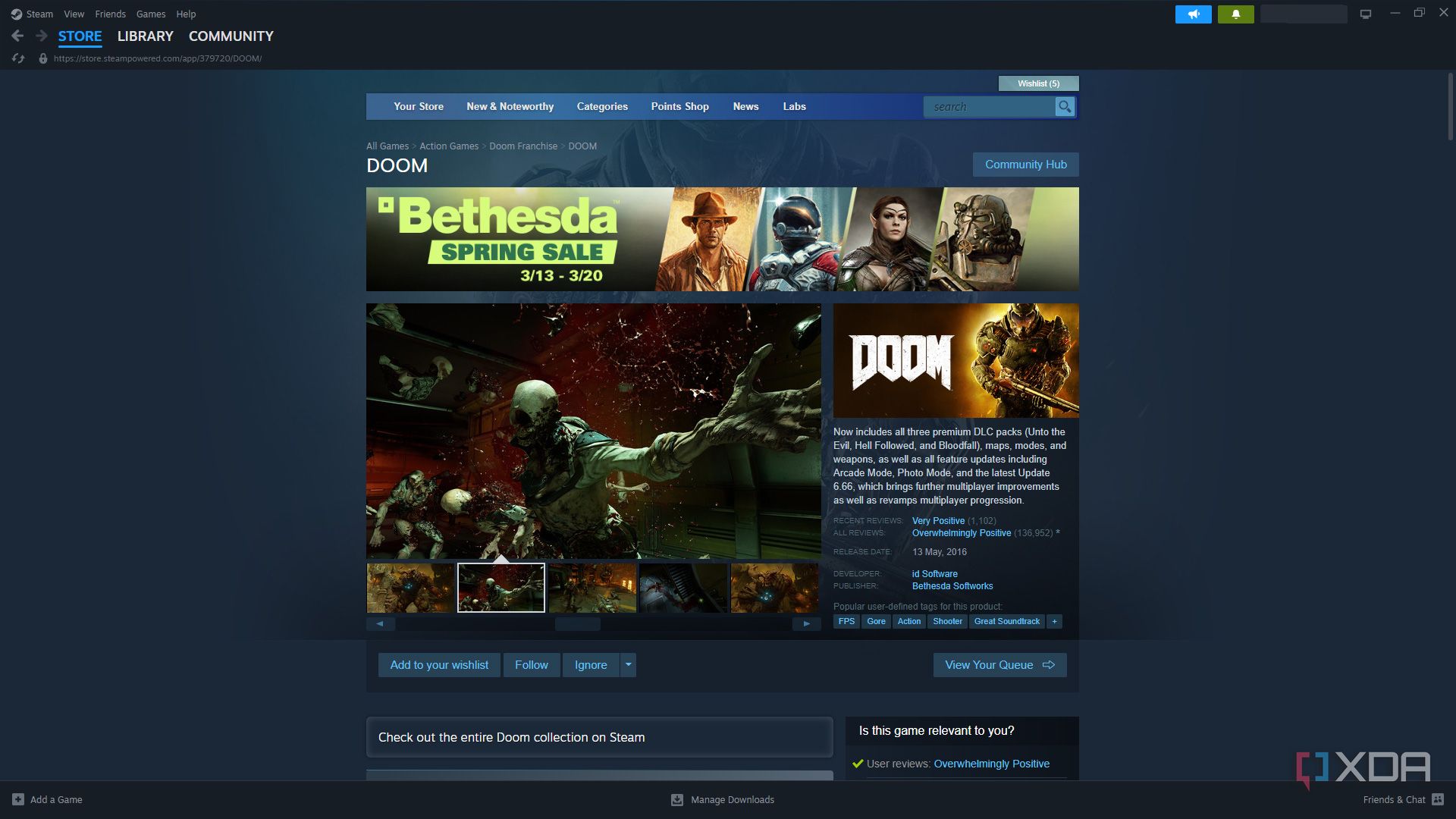 Doom's Steam page