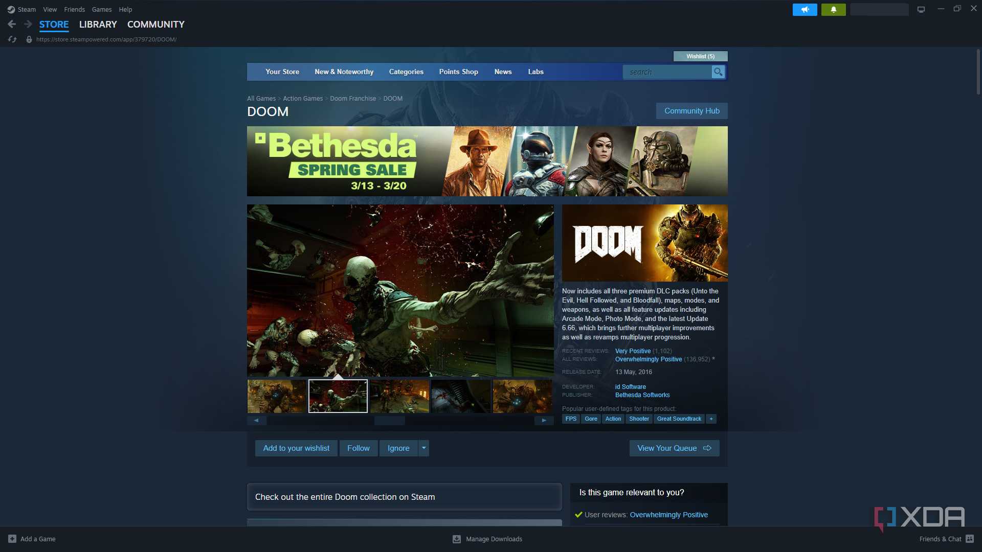 Doom's Steam page
