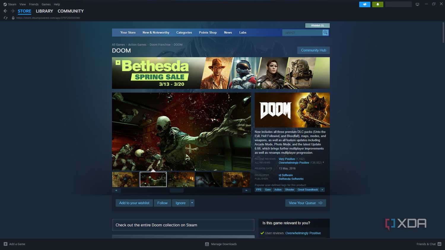 Doom's Steam page