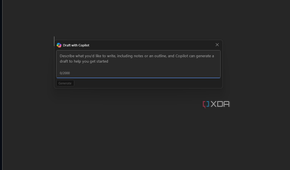 the option to draft with copilot in word