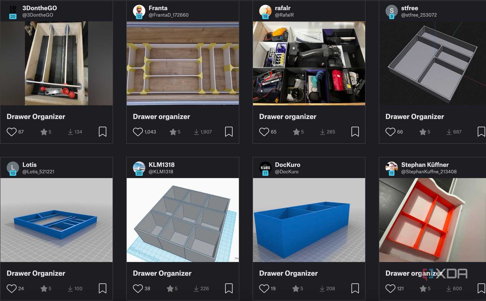 Drawer organizers 3D printed