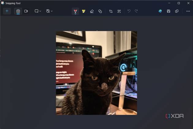 editing options in snipping tool