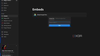 embedding a file from google drive in notion