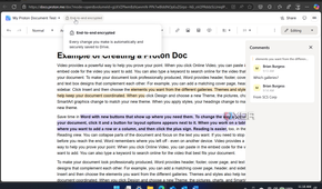 showing end-to-end encryption of Proton Docs