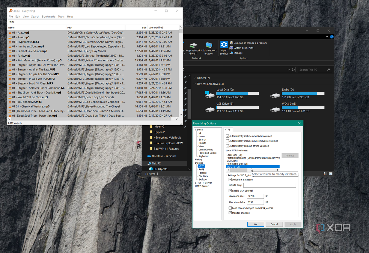 shows everything advanced options with Windows drives