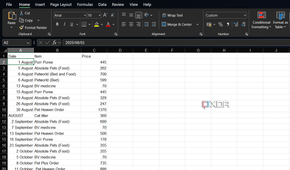 an excel spreadsheet with a white background in dark mode