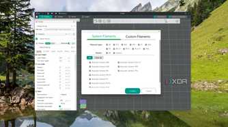 The filament and 3D printer settings in Orca