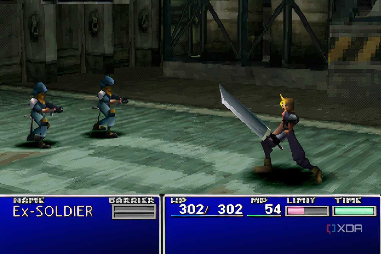 A screenshot from the game Final Fantasy VII, released in 1997.