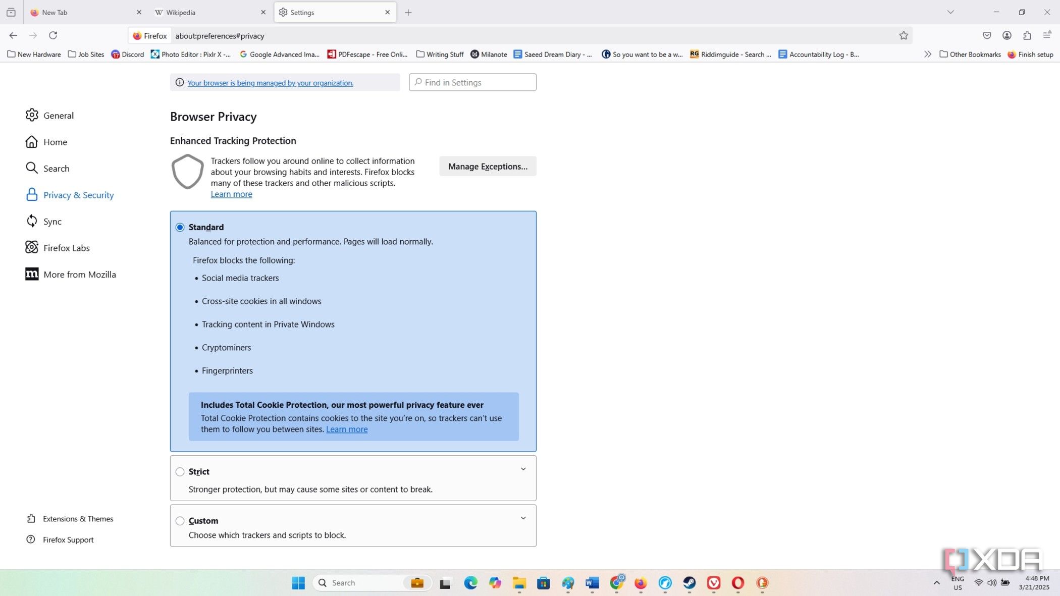 Firefox-settings