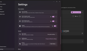 The menu showing the additional Focus settings in Windows 11