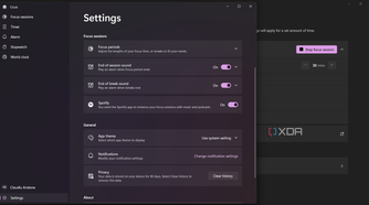 The menu showing the additional Focus settings in Windows 11