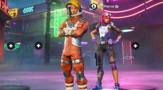 An image from the game Fortnite, showing early skins from the game.