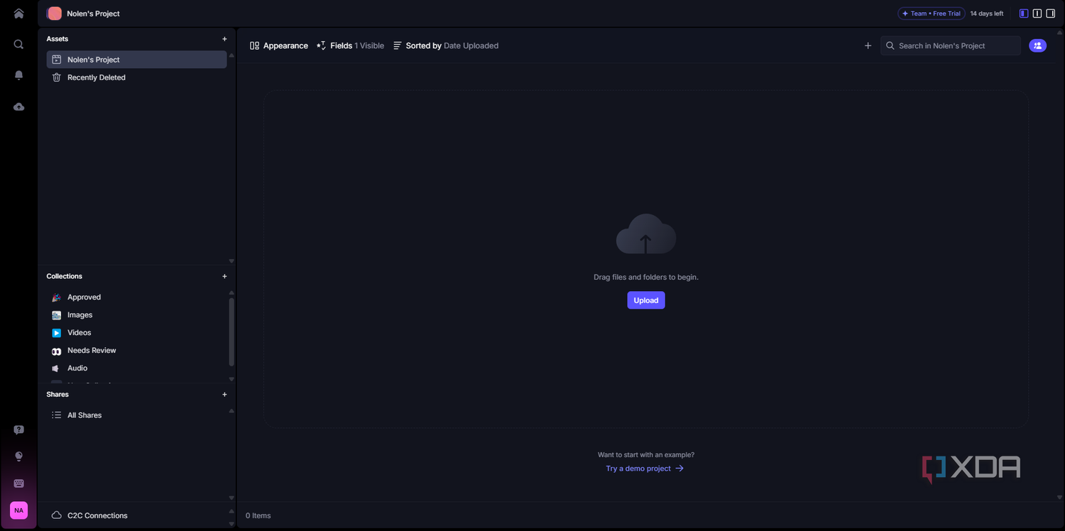 Frame IO project window