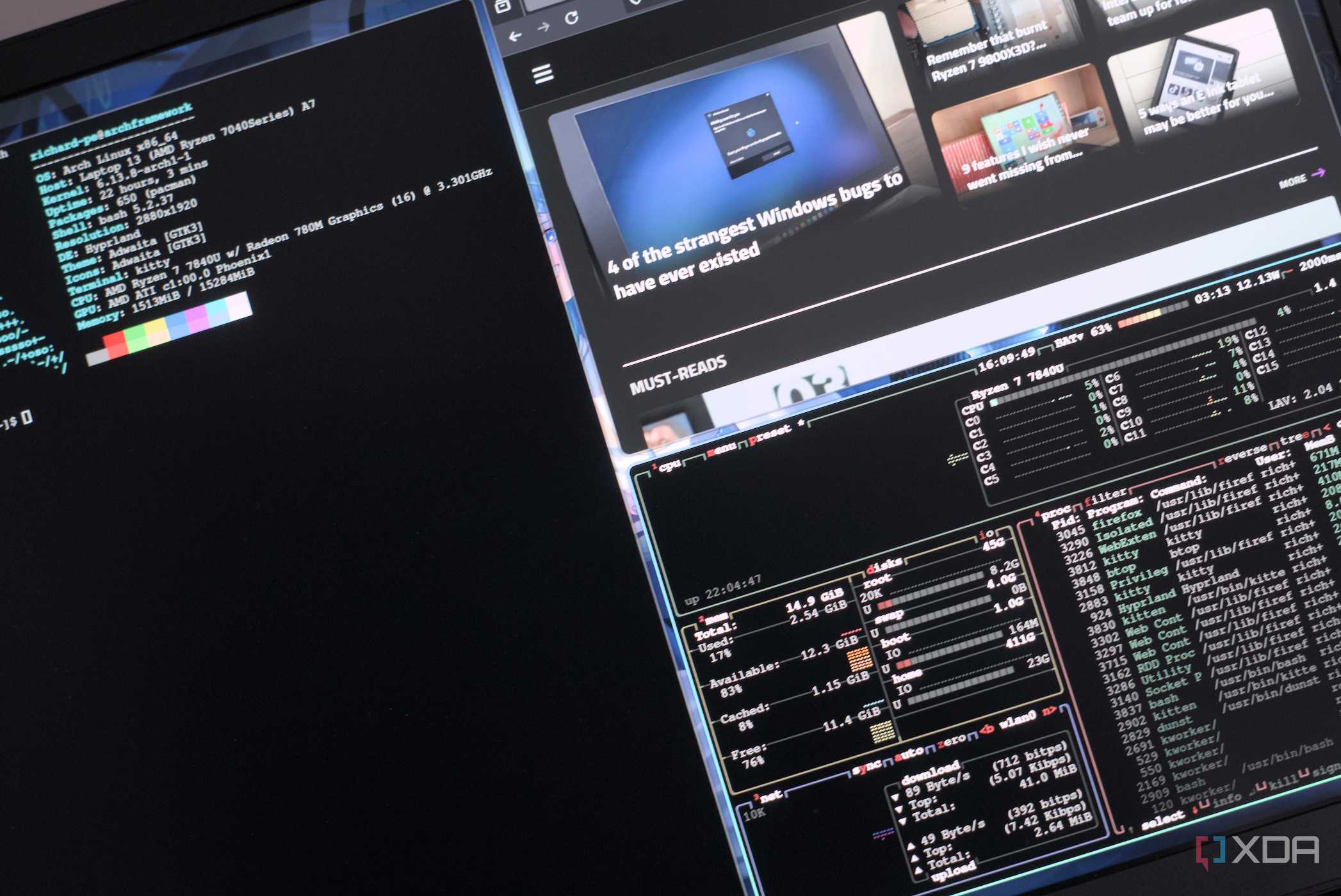 Hyprland Arch Linux on Framework laptop