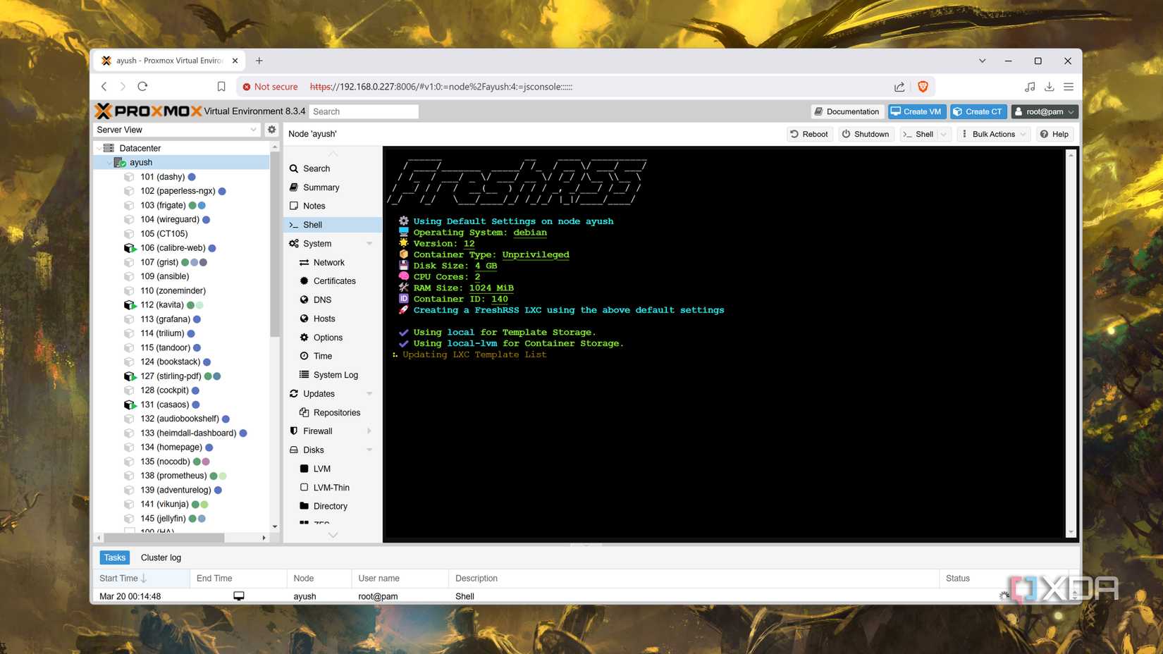 Running FreshRSS on Proxmox