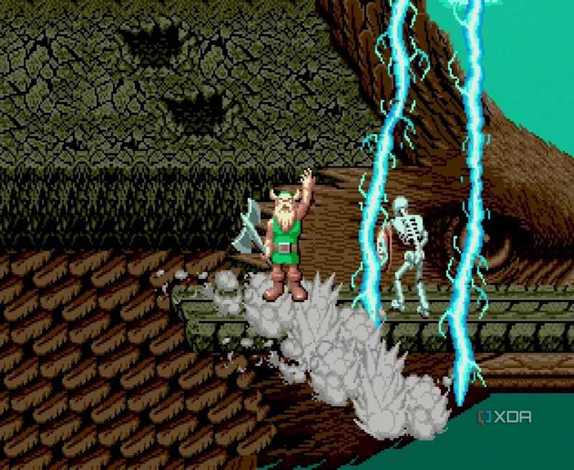 A player calling down lightning in Golden Axe.