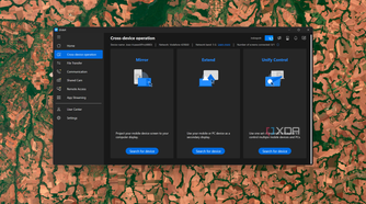 Screenshot of GlideX showing available options for connecting with a phone