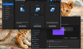 Screenshot of GlideX and the Windows 11 Settings app showing an external display is connected, which is a connected phone