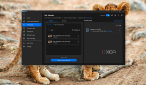 Screenshot of GlideX showing the file transfer feature