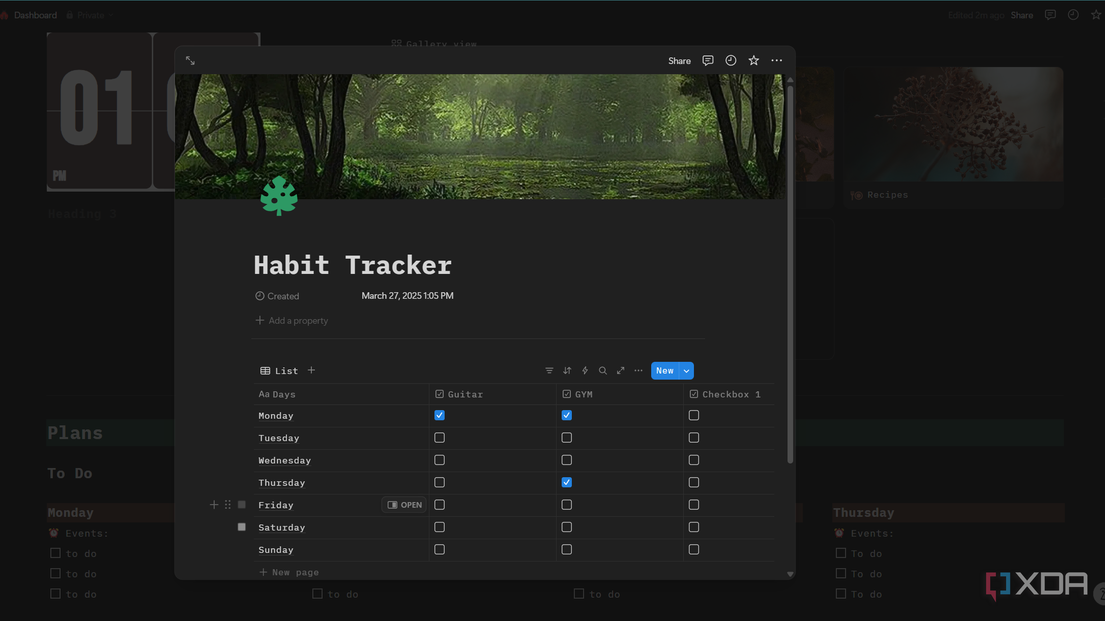 habit tracker in notion