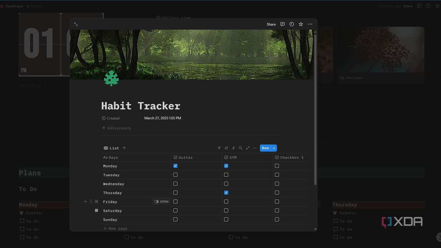 habit tracker in notion