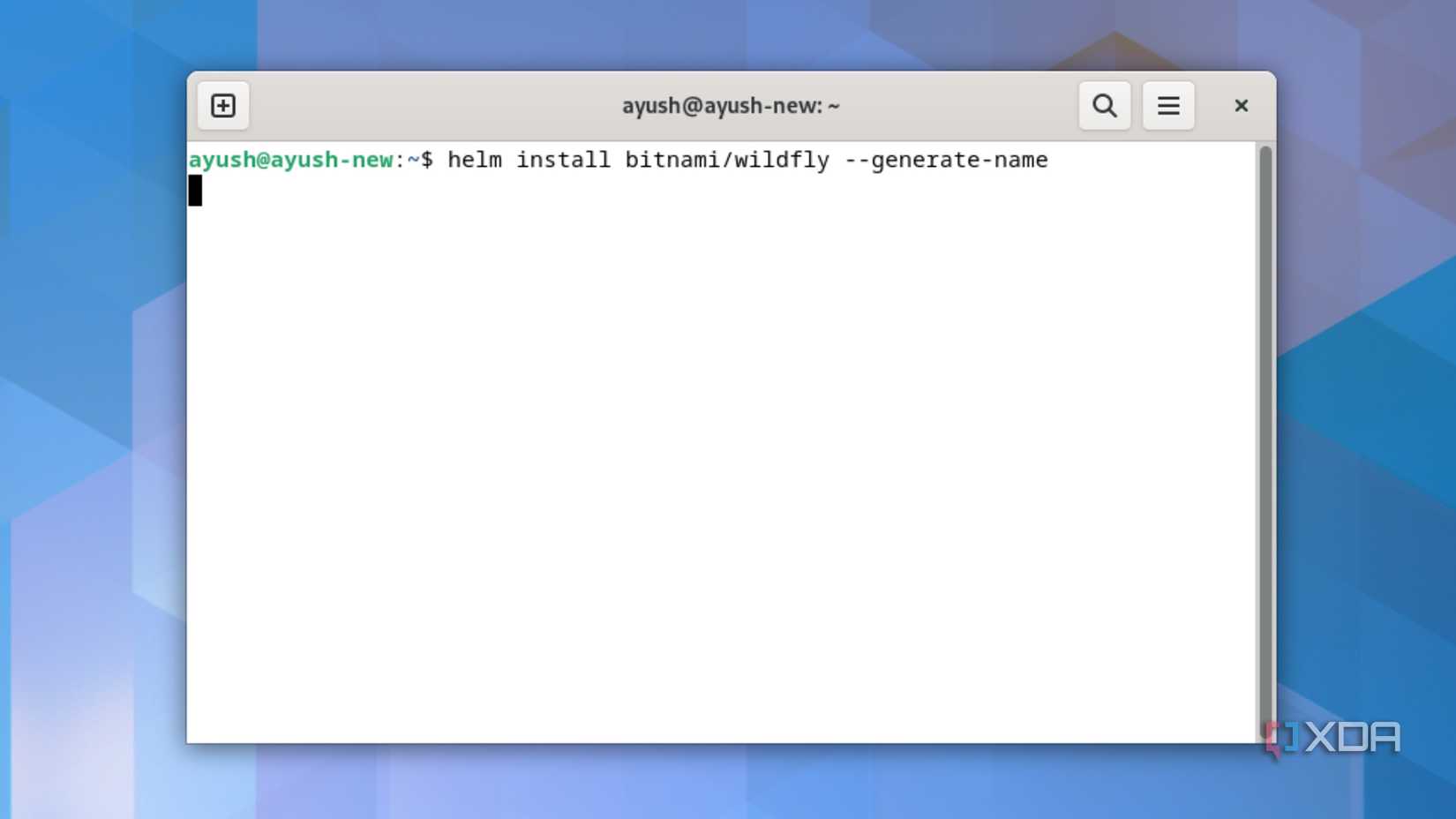 Installing a package via Helm