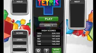 Screenshot of a high scoreboard in the modern Tetris game.