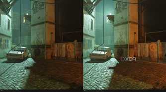 A comparison of lighting quality in Half-Life 2 RTX.