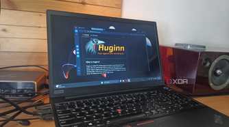 Laptop screen displaying the Huginn GitHub page