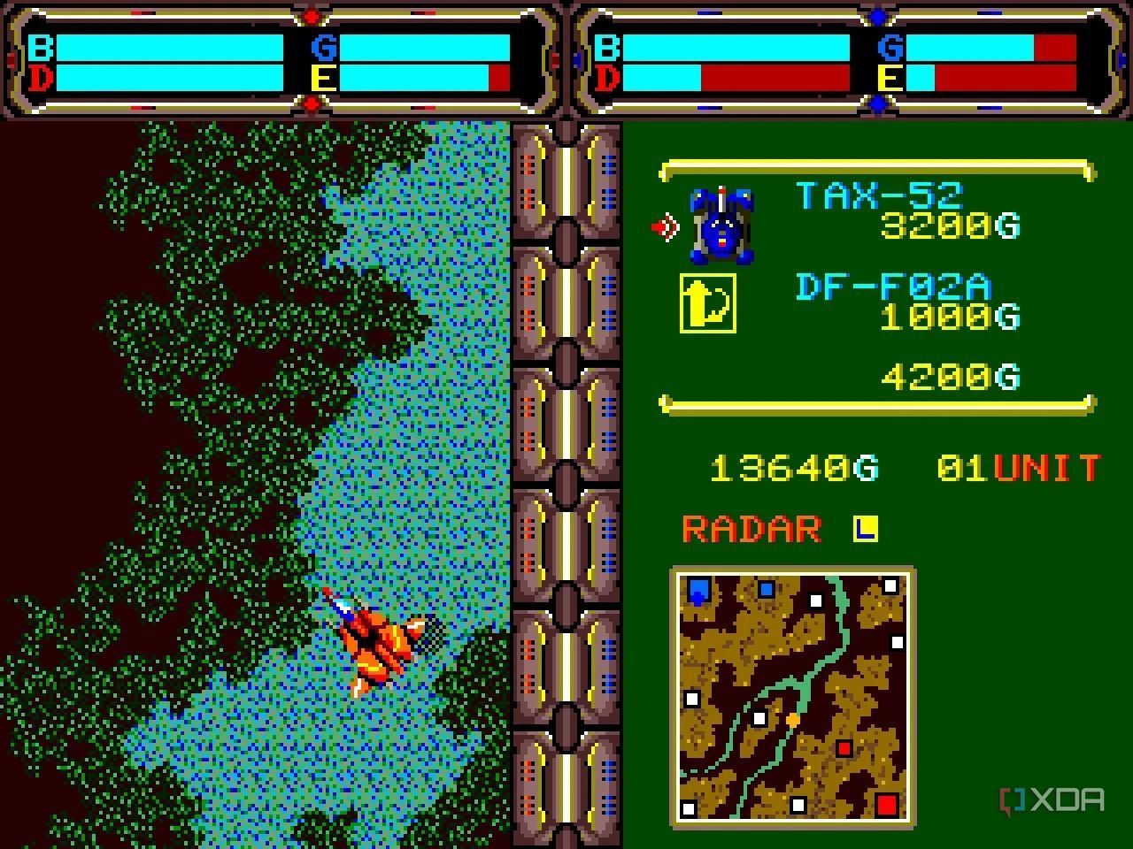 A screenshot showing the level map and the ship navigating the screen.
