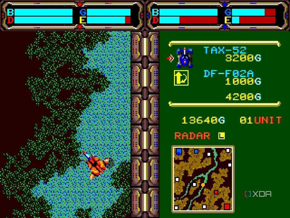 A screenshot showing the level map and the ship navigating the screen.