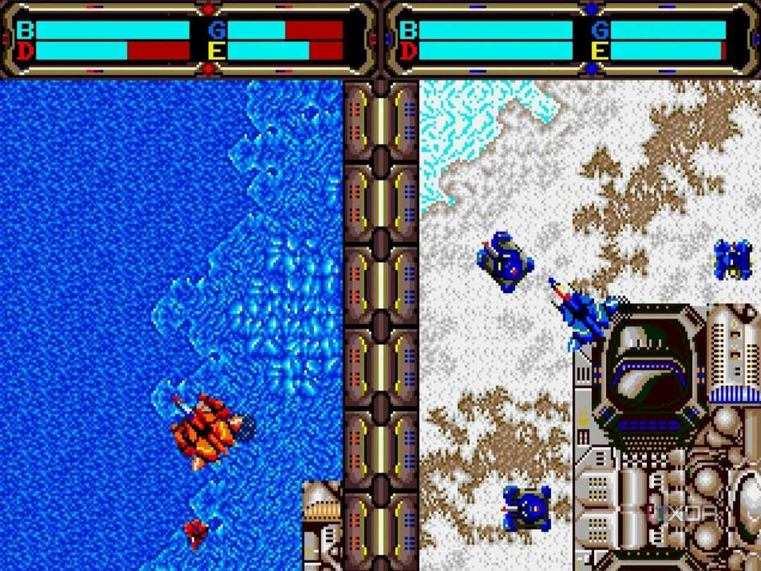 A screenshot of a two-player session.