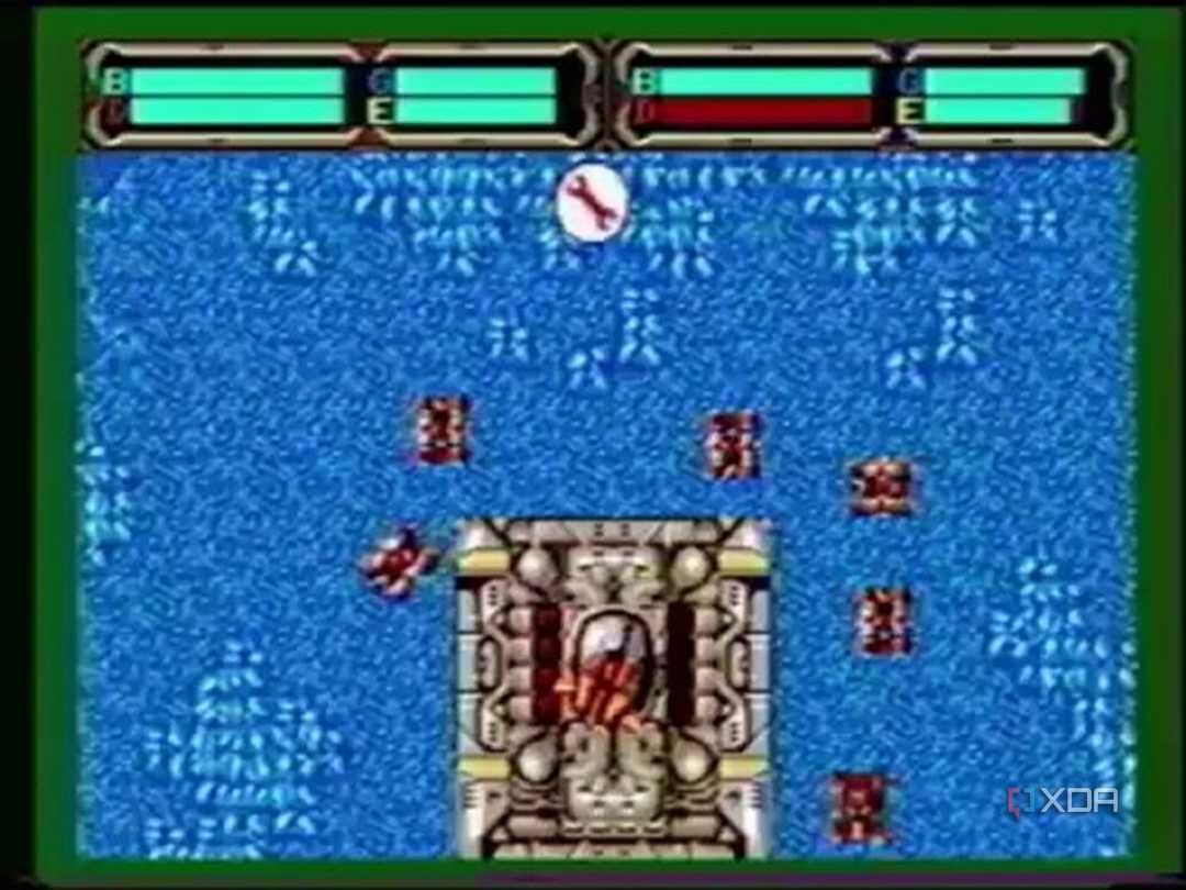 A structure firing at the player.
