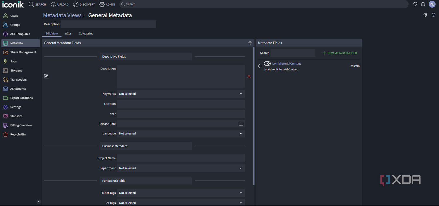 Iconik editing metadata