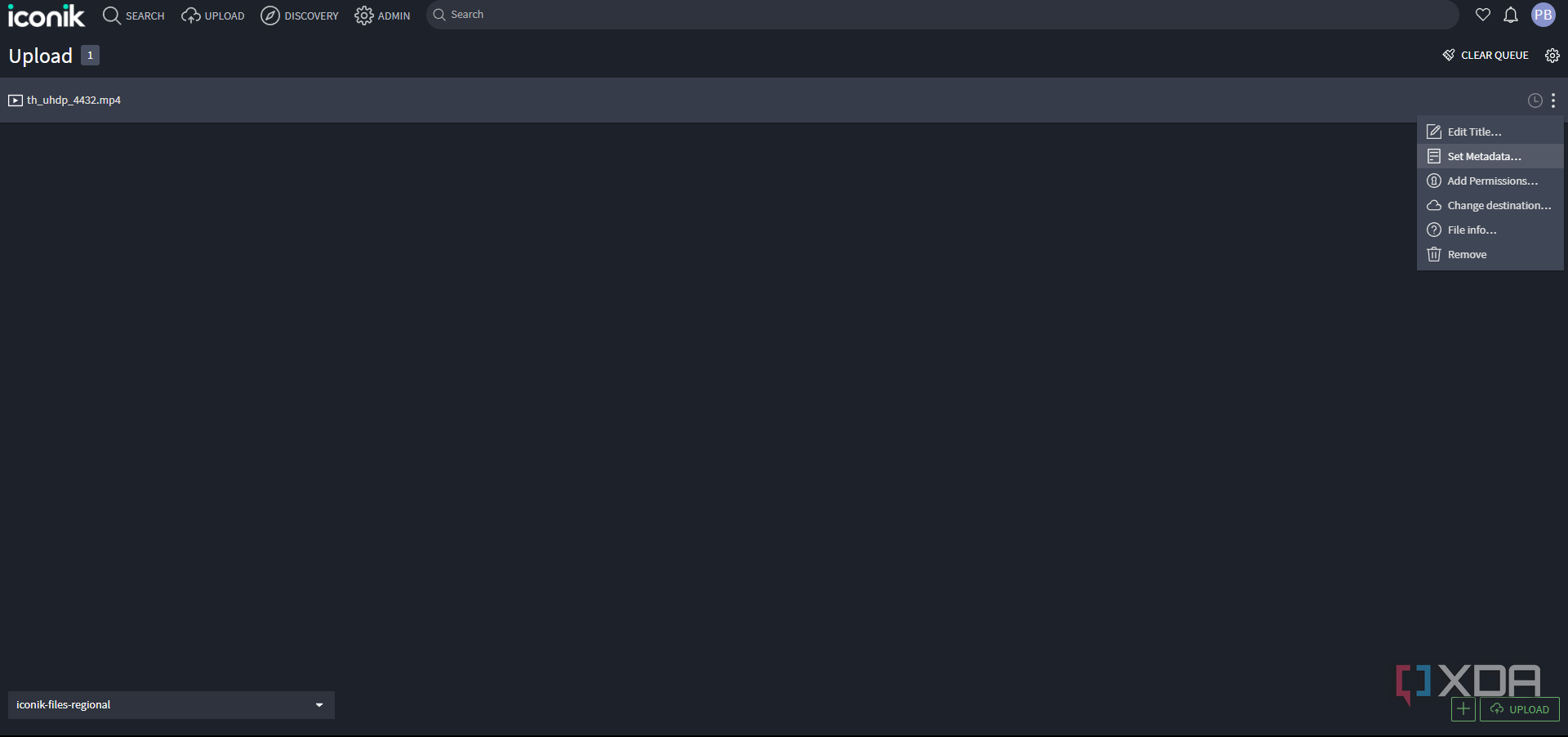 Iconik uploading media