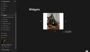 image gallery widget in notion