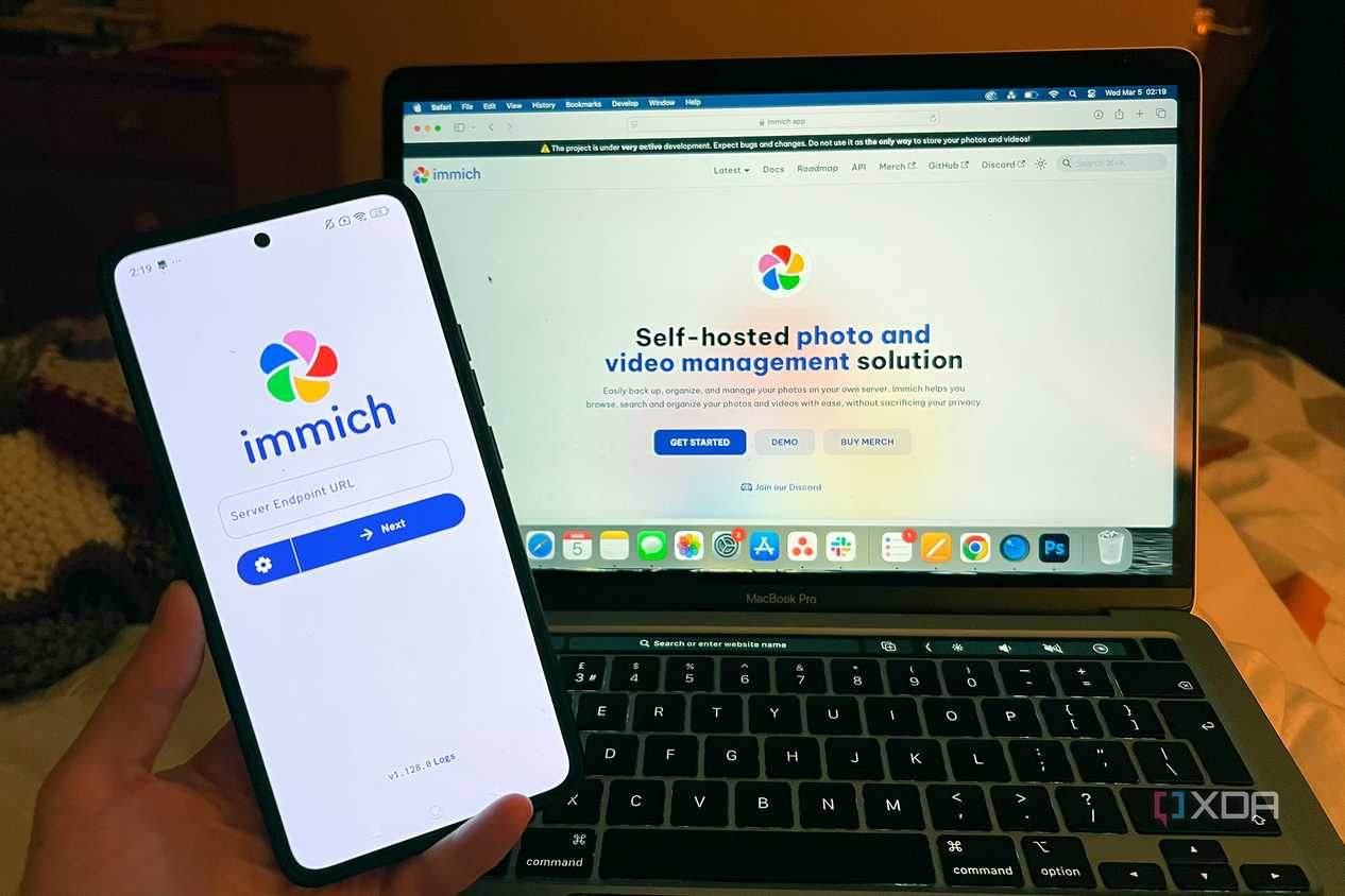 Immich on Android phone and Macbook laptop