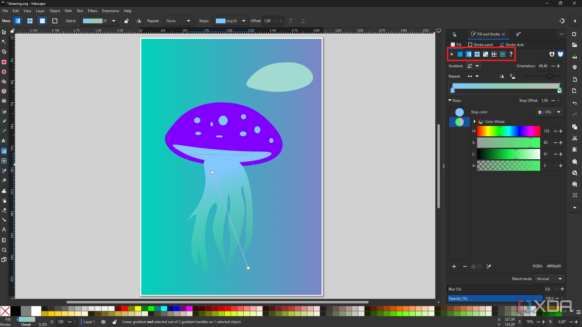 Gradiant Fill Inkscape 10 features in Inkscape that make it perfect for digital artists