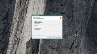 shows installing Everything on Windows with options