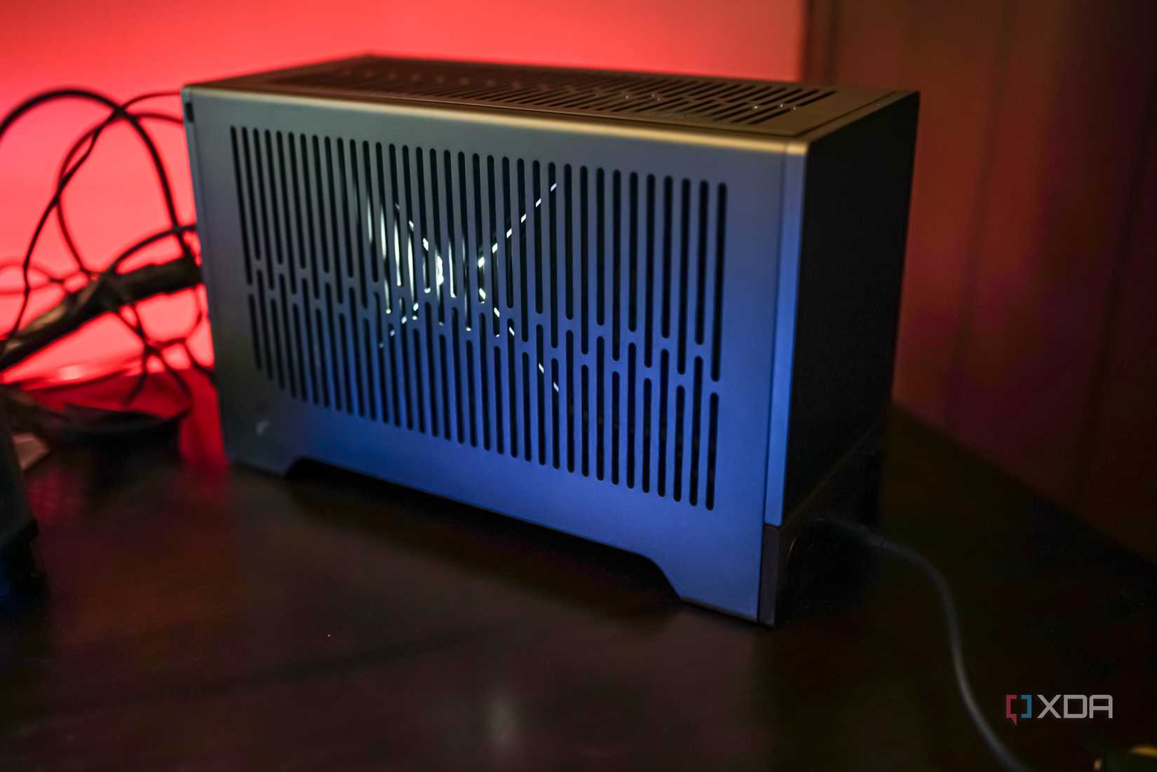 A Fractal Terra PC sitting on a desk. 
