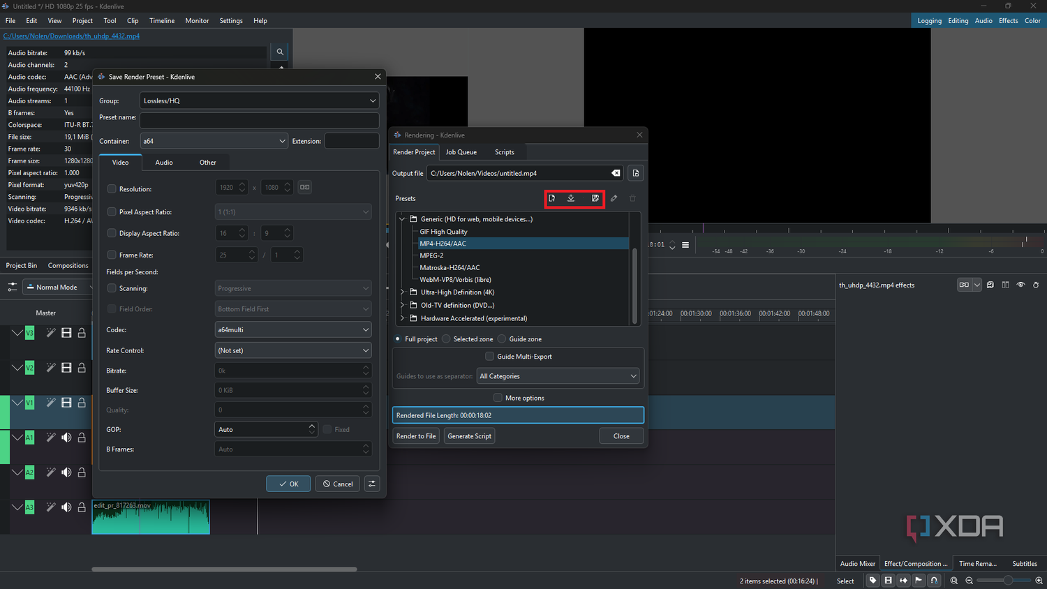 Kdenlive custom render profile